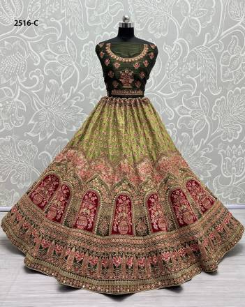 D.NO. 2516A TO 2516C BY ANJANI ART BRIDAL NET LEHENGA MANUFACTURE IN INDIA